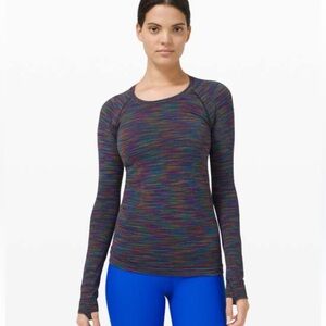 Lululemon Swiftly Tech Long Sleeve 2.0 Black / Rainbow